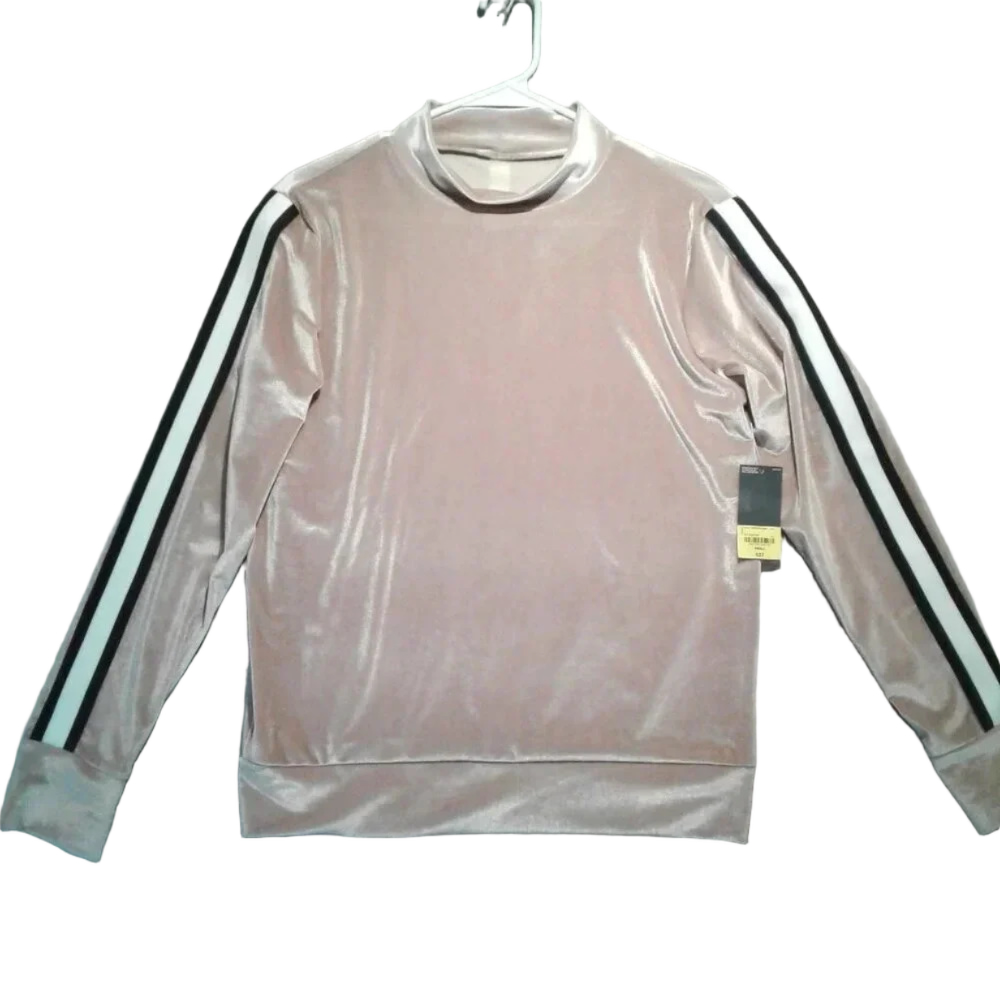 Xersion NWT  Women's Pink Long Sleeve Velour Shimmer Shirt Size Small